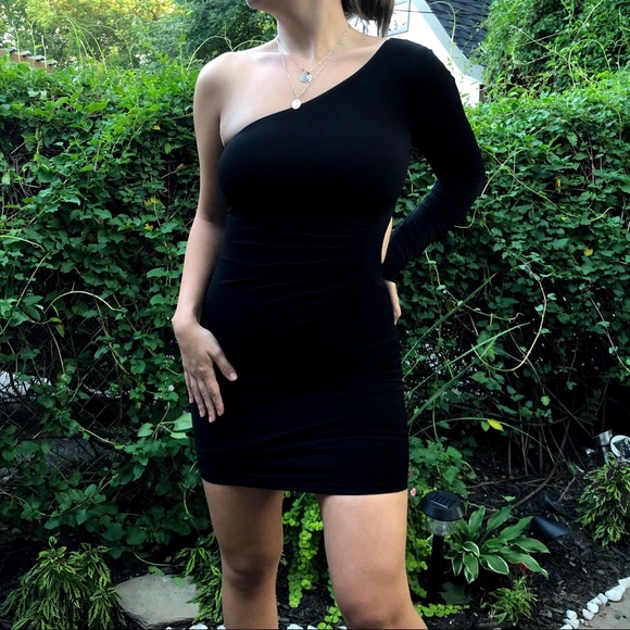 Guess Bodycon One Shoulder Dress with Cutout - Picture 2 of 5